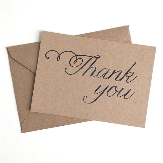 Thank You Script Postcard Note Cards by Dig The Earth
