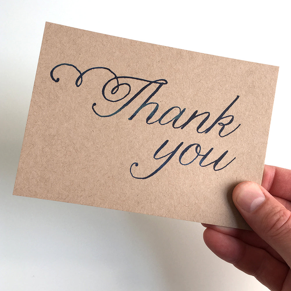 Thank You Script Postcard Note Cards by Dig The Earth