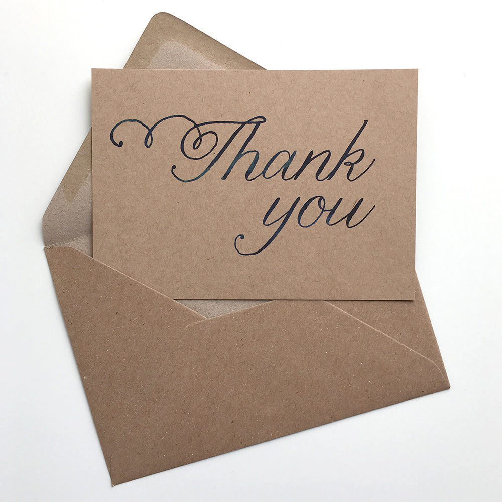 Thank You Script Postcard Note Cards by Dig The Earth