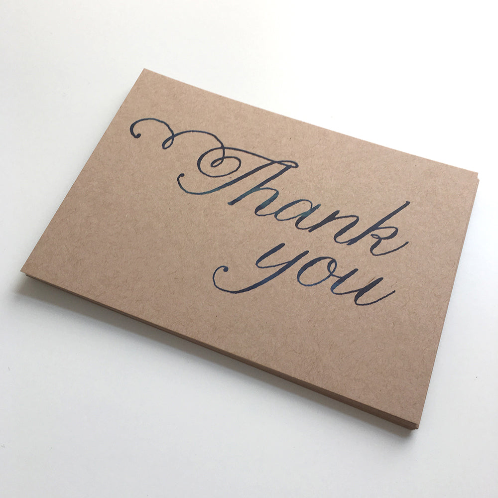 Thank You Script Postcard Note Cards by Dig The Earth