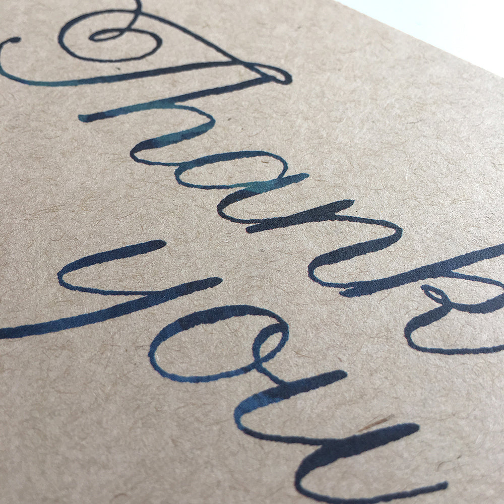 Thank You Script Postcard Note Cards by Dig The Earth