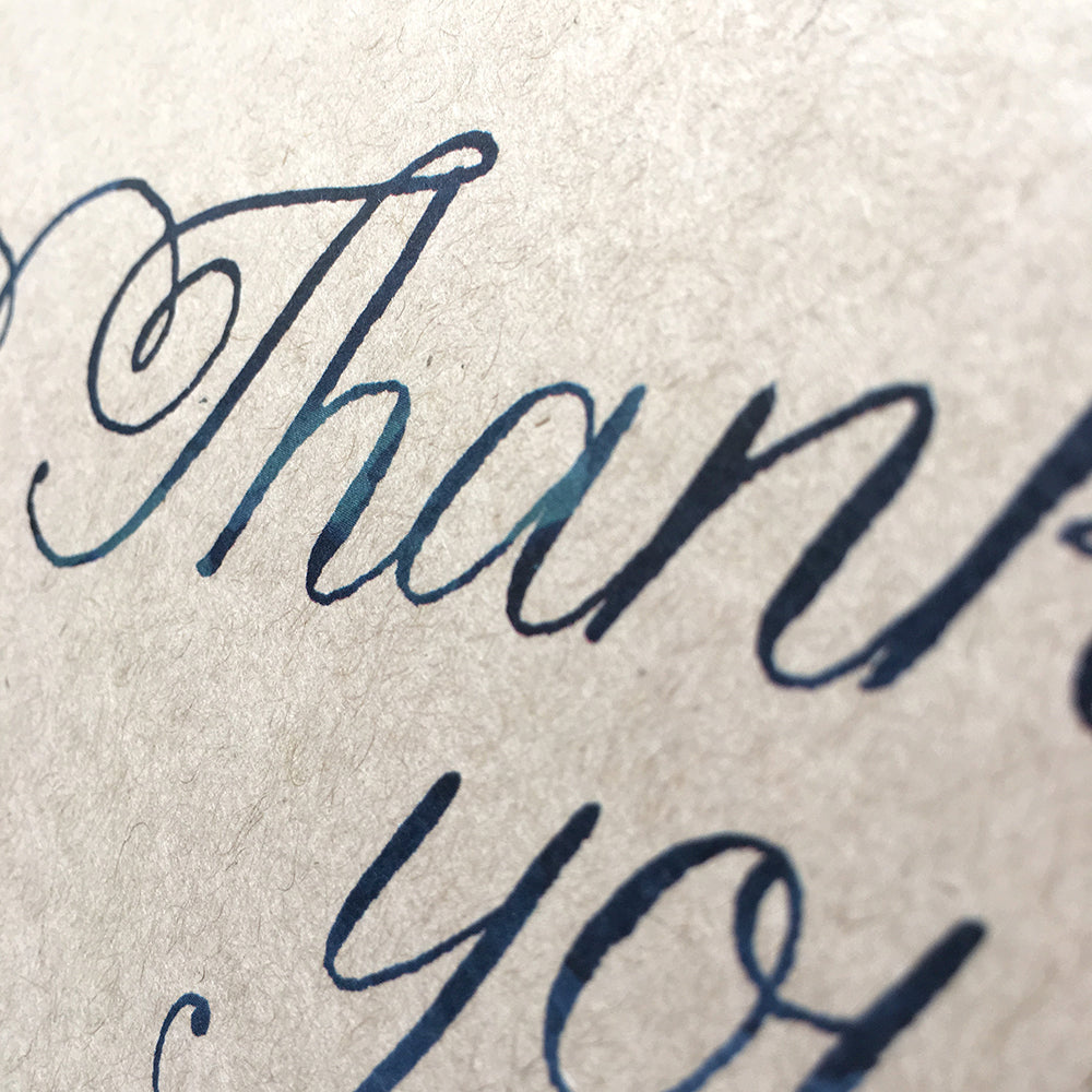 Thank You Script Postcard Note Cards by Dig The Earth