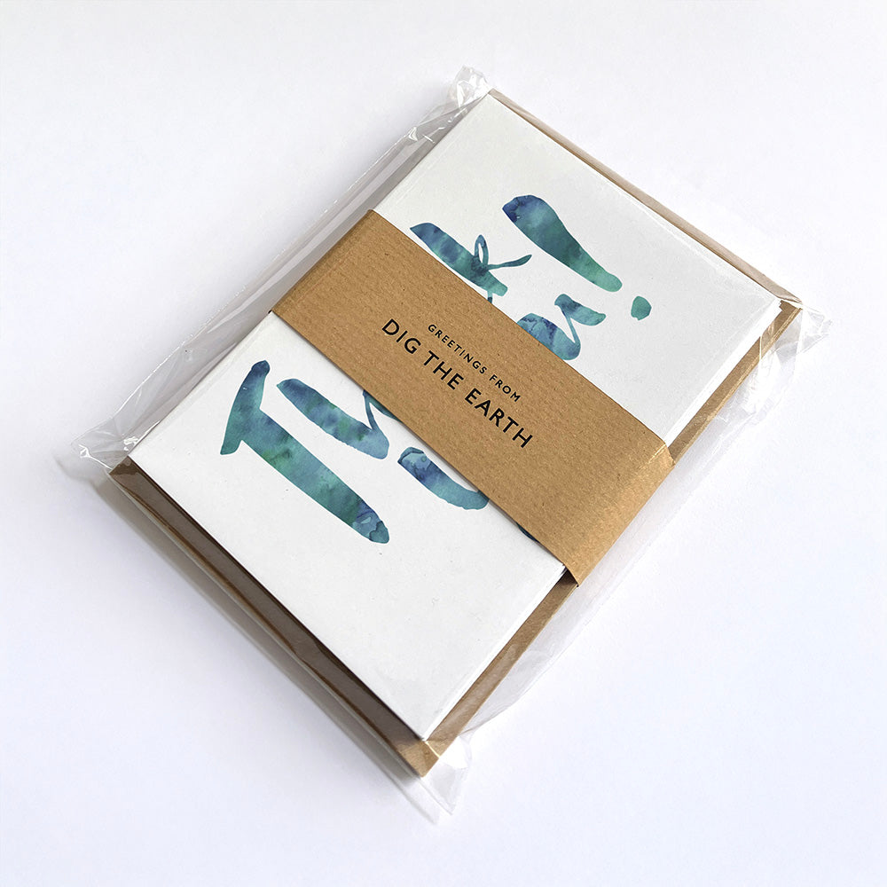 Thank You Inky Watercolour Greeting Card by Dig The Earth